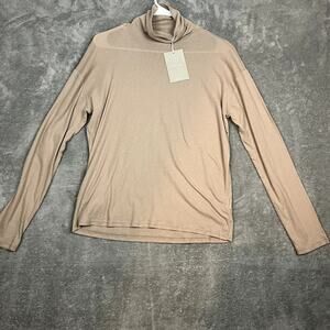 Everlane the Air Beige Turtleneck Womens M Light Brown Minimalist Basics NWT